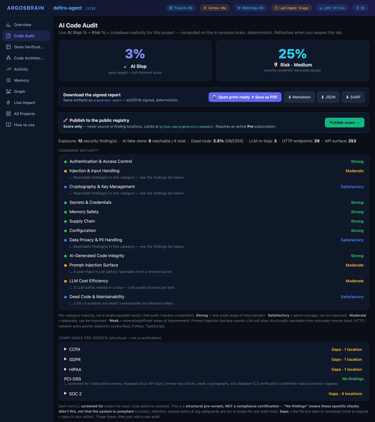 Code Audit view